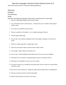 Romeo & Juliet Figurative Language Worksheet
