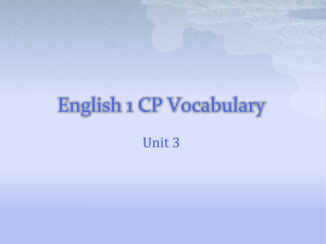 English 1 CP Vocabulary