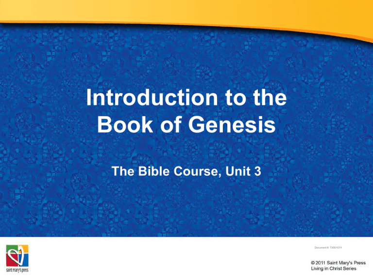 PowerPoint Introduction To The Book Of Genesis