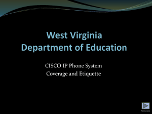 Phone Coverage and Etiquette - West Virginia Department of