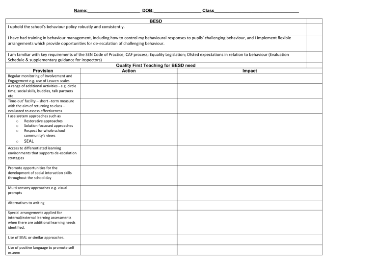 Mainstream standards for LIFT BESD