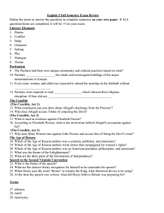 English 3 Fall Semester Exam Review