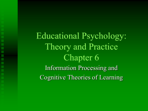 Educational Psychology: Theory and Practice Chapter 6