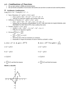 2.6 – Notes on Combinations of Functions