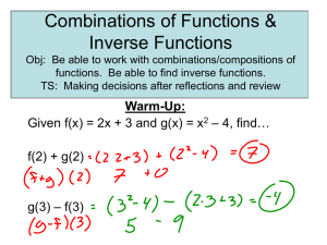 Combinations of Functions