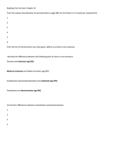 Animal Characteristics & Development Worksheet