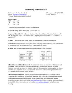 Probability and Statistics I