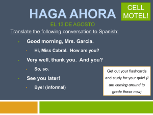 Haga Ahora- 13 de agosto