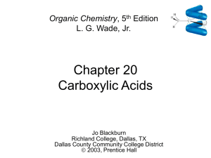 Chapter 20 Carboxylic Acids