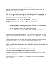 The Crucible Essay Objective: Students will examine and write