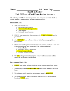 Health & Society Exam Review - CUBA's Final Exam