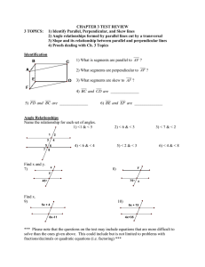Geometry Test Review: Parallel Lines, Slope, Proofs