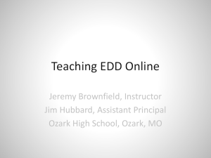 Teaching EDD Online