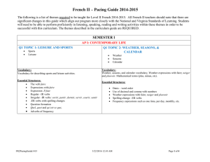 French II – Pacing Guide 2014