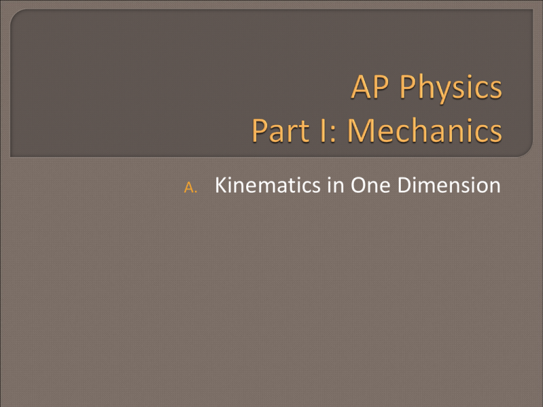 AP Physics Part I: Mechanics