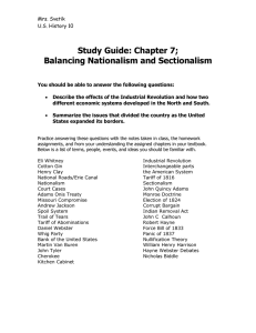US History: Nationalism & Sectionalism Study Guide