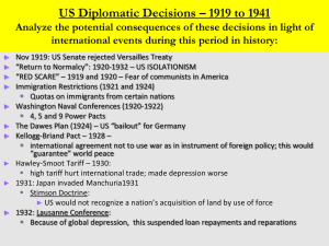 The Evolution of U.S. Foreign Policy - 1920-1941