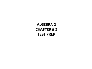 algebra 2 chapter # 2 test prep a parabola has an