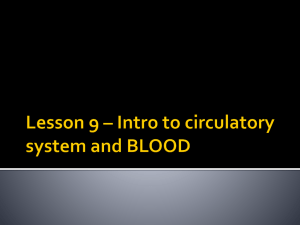 Lesson 10 Circulatory System and Blood