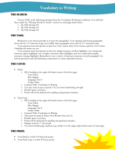 Vocabulary in Writing — Level C