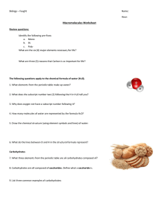 Macromolecules Worksheet: Biology Review Questions