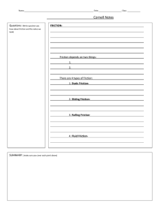 Friction Cornell Notes Template for Middle School