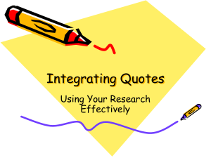 Integrating Quotes