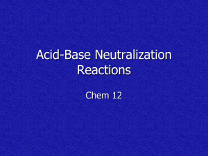 Acid-Base Neutralization Reactions