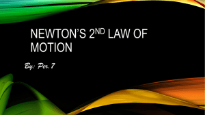 Newton*s 2nd Law of motion