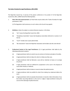 Nepal Legal Practitioners Code of Conduct 2051