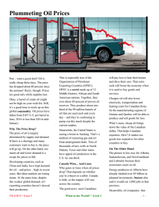 Plummeting Oil Prices