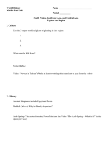 Explore the Region Middle East Handout for the PowerPoint Lecture