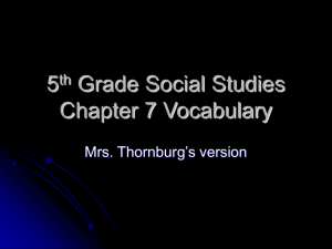 5th Grade Social Studies: Chapter 7 Vocabulary