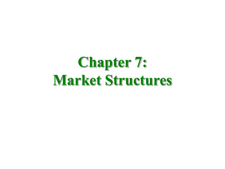 Chapter 7 Market Structures