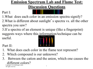 Emission Spectrum Lab and Flame Test: Discussion Questions