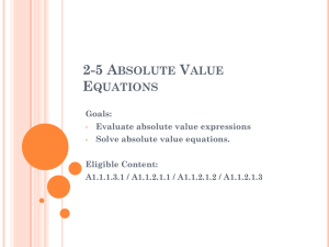 2-5 Absolute Value Equations