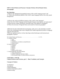 Cultural Patterns & Processes: Culture, Language, Geography