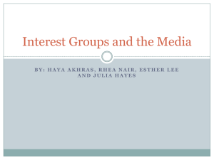 Interest Groups & Media: Presentation on Politics & Journalism