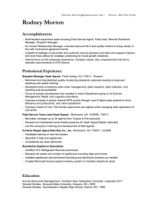 Transfer within company resume - Rodney Morton