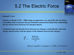 The Electric Force - Edvantage Science