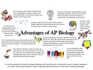 Advantages of AP Biology