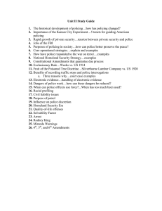 Unit II Study Guide The historical development of policing…how has