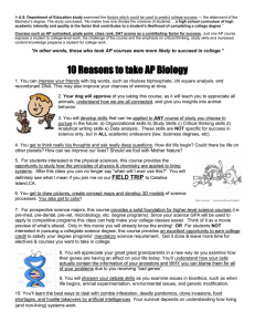 Top 10 Reasons To Take AP Biology ~ Click Here