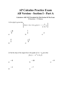 AP Calculus AB Practice Exam: No Calculator