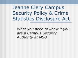 Campus Security Authorities - Montclair State University