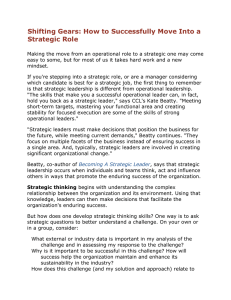 Strategic Leadership: Shifting from Operational Roles