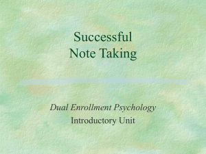 Successful Notetaking