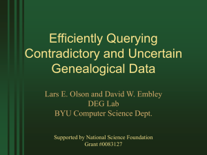 Efficiently Querying Contradictory and Uncertain Genealogical Data