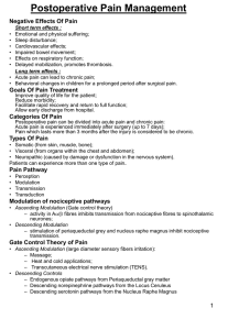Postoperative Pain Management