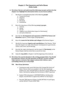 Rome's Expansion & Fall: Chapter 2 Study Guide